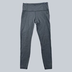 Athleta High-Waisted Heathered Gray Leggings With Side Pockets Size M